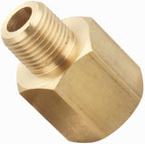 1/4 Inch Female to 1/8 Inch Male, Reducing Adaptor Brass Pipe Fitting, NPT Adaptor, Thread 0.375" OD × 0.5" ID, Pack of 2