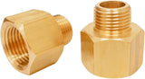 T TANYA HARDWARE 2 Pack Brass Pipe Fittings, 1/2" NPT Female to 3/8" NPT Male Reducer Adapter, Solid Brass Pipe Extension Connectors, Thread 0.75" ID × 0.625" OD, 300 Psi