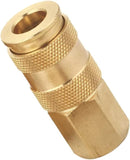 T TANYA HARDWARE Pro High Flow Female Coupler Kit (10 Piece), V Style, 1/4 Inch NPT, Solid Brass Quick Connect Air Fittings Set