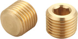 T TANYA HARDWARE 1/2" NPT Male Brass Pipe Plug Counter Sunk Internal Hex Thread Pipe Plug, Thread 0.75" OD, (5 Piece)