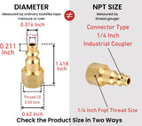 T TANYA HARDWARE Air Hose Fittings Quick Connect Brass Air Coupler and Plug Kit, Industrial Type D, 1/4 Inch NPT Air Compressor Fittings, (7 Piece)