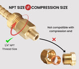 Brass Pipe Fitting, Adapter, 1/8 Inch NPT Male Pipe x 1/4 Inch NPT Female Pipe, Pack of 5