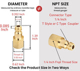 T TANYA HARDWARE Coupler and Plug Kit (28 Piece), Automotive Type C, 1/4 Inch NPT, Solid Brass Quick Connect Air Fittings Set