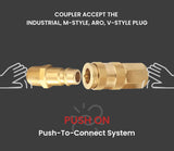 T TANYA HARDWARE Brass 1/4 Inch NPT High Flow Air Coupler and Plug Kit, Air Hose Quick Connect Adapter, V Style, Air Compressor Fittings, (28 Piece)