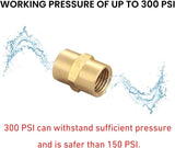 T TANYA HARDWARE Brass Coupling 1/4 Inch NPT Female x 1/4 Inch NPT Female Hex Head Pipe Fitting, Pack of 10, Compressor connector 1/4 fnpt to 1/4 fnpt Coupler, Air Hose Adapter Brass Fittings