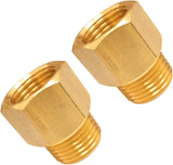 T TANYA HARDWARE Brass Fitting Reducer Adapter, 1/2 Inch NPT Male to 1/2 Inch NPT Female, Male to Female Pipe Adapter, Brass Pipe Extension Fittings, 0.75" OD × 0.75" ID, Pack of 2