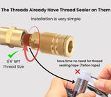Coupler and Plug Kit (7 Piece), Industrial Type D, 1/4 Inch NPT, Solid Brass Quick Connect Air Hose Fittings Set, with sealant