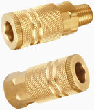 T TANYA HARDWARE Coupler and Plug Kit (14 Piece), Industrial Type D, 1/4 Inch NPT, Solid Brass Quick Connect Air Fittings Set