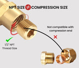 T TANYA HARDWARE 1/2" NPT Male Brass Pipe Plug Counter Sunk Internal Hex Thread Pipe Plug, Thread 0.75" OD, (5 Piece)