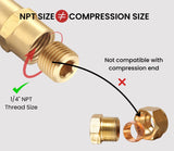 T TANYA HARDWARE Brass Pipe Fitting, Hex Counter Sunk Plug, 1/4 Inch NPT Male Pipe, Thread 0.5" OD, (10 Piece)