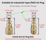 1/4-Inch Brass Female Industrial Coupler, 10 Pack 1/4 Inch Air Hose Fittings NPT Female Quick Connector Air Coupler for Professional Jobsites and Automotive Shops