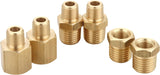 T TANYA HARDWARE Brass Bushing Nipple, Reducing Nipple, Reducer Adapter, 1/4 Inch NPT x 3/8 Inch NPT Pipe, (6 Piece), Brass Extension Connectors, 0.625" OD × 0.5" ID