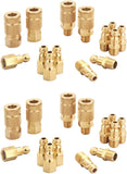 T TANYA HARDWARE Coupler and Plug Kit (28 Piece), Automotive Type C, 1/4 Inch NPT, Solid Brass Quick Connect Air Fittings Set