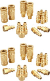 T TANYA HARDWARE Industrial Brass Air Coupler & Plug Kit, 1/4" NPT Air Tool Fittings Set, Quick Connect Air Hose Fittings Air Compressor Accessories, 28 Pcs