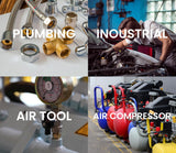 T TANYA HARDWARE Brass Coupling 1/4 Inch NPT Female x 1/4 Inch NPT Female Hex Head Pipe Fitting, Pack of 10, Compressor connector 1/4 fnpt to 1/4 fnpt Coupler, Air Hose Adapter Brass Fittings