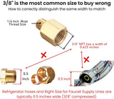 3/8 Inch NPT Female to 1/4 Inch NPT Male Reducer Adapter, Brass Pipe Fittings Adapter, Brass Reducer Pipe Extension Connector, 0.625" ID × 0.5" OD, Pack of 2