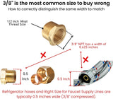 T TANYA HARDWARE Brass Bushing Nipple, Reducing Nipple, Reducer Adapter, 1/4 Inch NPT x 3/8 Inch NPT Pipe, (6 Piece), Brass Extension Connectors, 0.625" OD × 0.5" ID